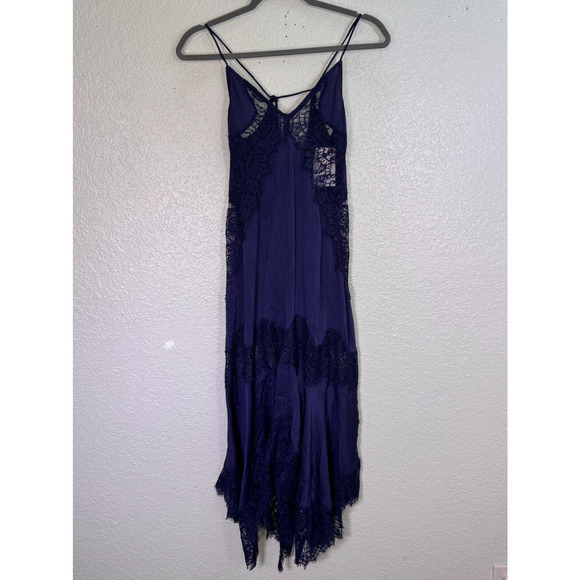 Free People Dresses & Skirts - Free People Dress Womens XS Sunsetter Maxi Slip Satin Romantic Satin Lace Boho